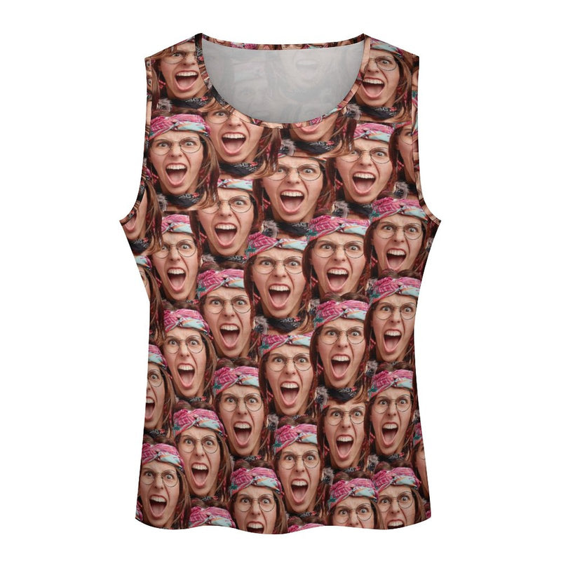 Custom Multi-Face Tank Tops Personalized Photo Men's Tank Top T-shirt