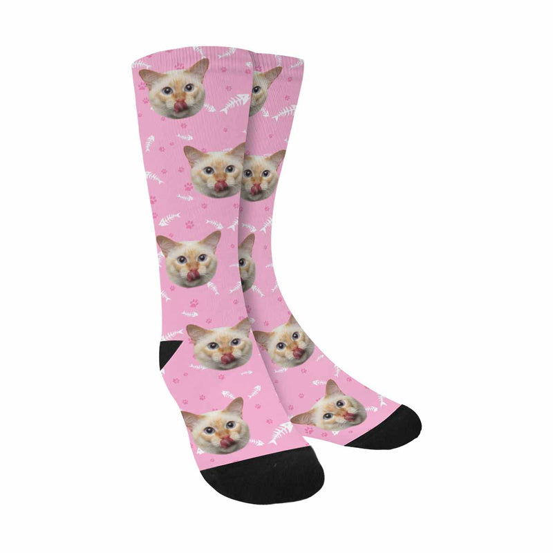 Custom Socks Face Socks with Cat Faces Personalized Socks Face on Socks Birthday Gifts for Dad