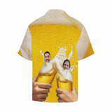Custom Face Hawaiian Shirt Beer Couple Personalized Aloha Shirts Custom Logo Shirts Bithday Gift for Him