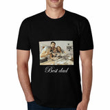 Custom Photo Best Dad Family Photo Happiness T-shirt Design Your Own Custom T-shirt Create Your Own Shirt for Him