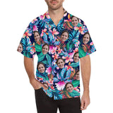 Custom Hawaiian Shirts with Face Hawaiian Shirts Face Colorful Flowers Unisex & Teenage Tropical Aloha Shirt