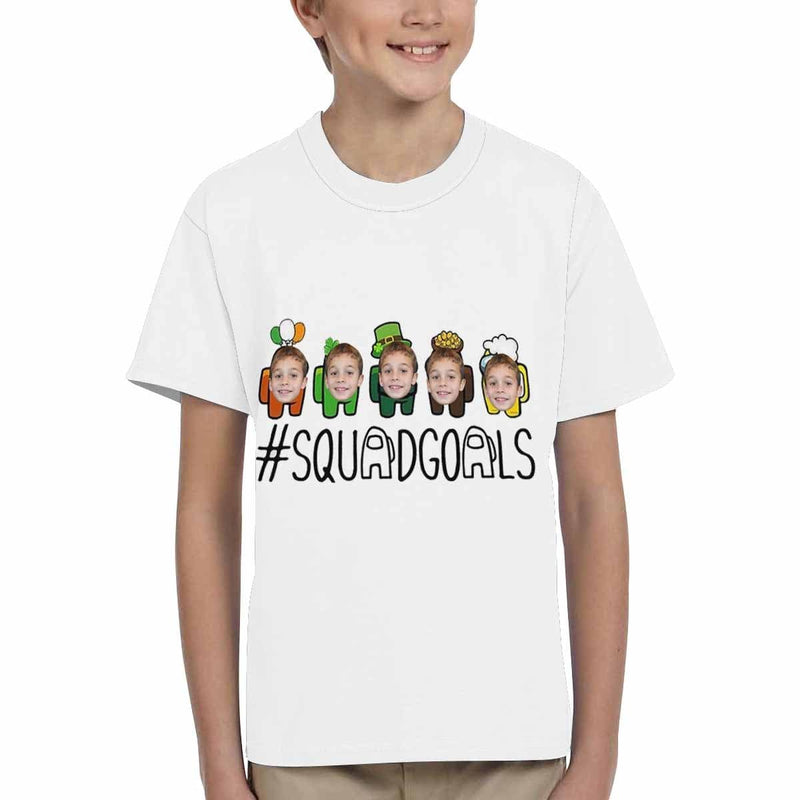 Custom Face Squadgoals Kid's All Over Print T-shirt