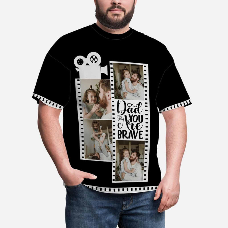 Custom T Shirt with Photo Dad Are Brave Add Your Own Custom Photo Personalized Image Made for You Custom T-shirt