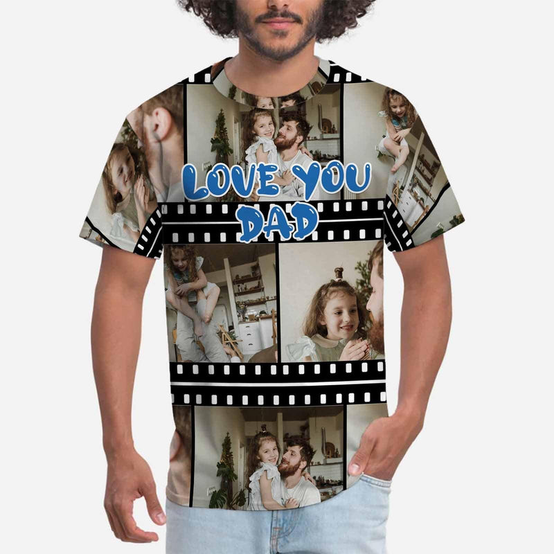 Custom Shirts with Photo Love You Dad Shirts with Personalized Pictures Made for You Custom T-shirt for Him