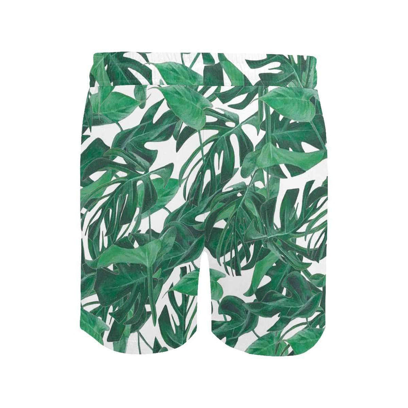 Custom Face Leaves Men's Quick Dry Swim Shorts, Personalized Funny Swim Trunks