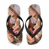 Custom Couple Photo Flip Flops Personalized Photo Face Sandals