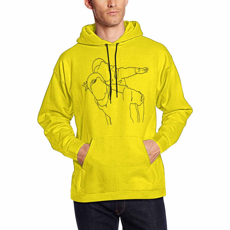 Custom Portrait Outline Shirt, Line Art Photo Shirt For Male, Custom Men's All Over Print Hoodie