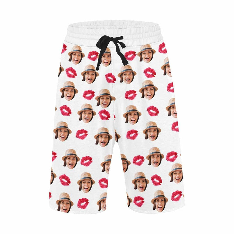 Custom Face Mouth Men's All Over Print Casual Shorts