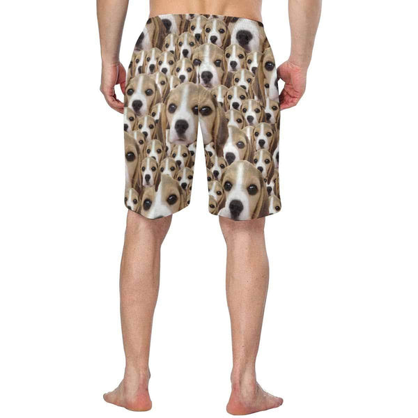 Custom Photo Dog Personalized Men's Elastic Beach Short