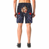 Custom Girlfriend Face Red Love Personalized Photo Men's Elastic Beach Short