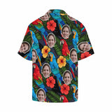 Custom Face Hawaiian Shirt Parrot Colorful Tropical Aloha Shirt Birthday Vacation Party Gift