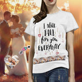 Custom Photo I Will Fall For You Everyday Women's All Over Print T-shirt