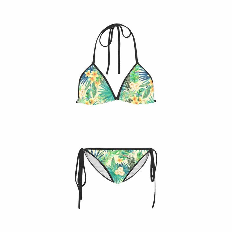 Green Flower Bikini Swimsuit