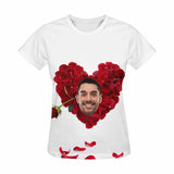 Custom Face Marriage Rose Women's All Over Print T-shirt