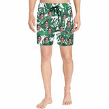 Custom Face Leaves Men's Quick Dry Swim Shorts, Personalized Funny Swim Trunks