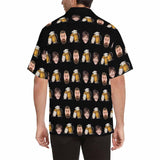 #Father's Day Gift#Custom Face Black Shirt Personalized Face Hawaiian Shirt Summerwear