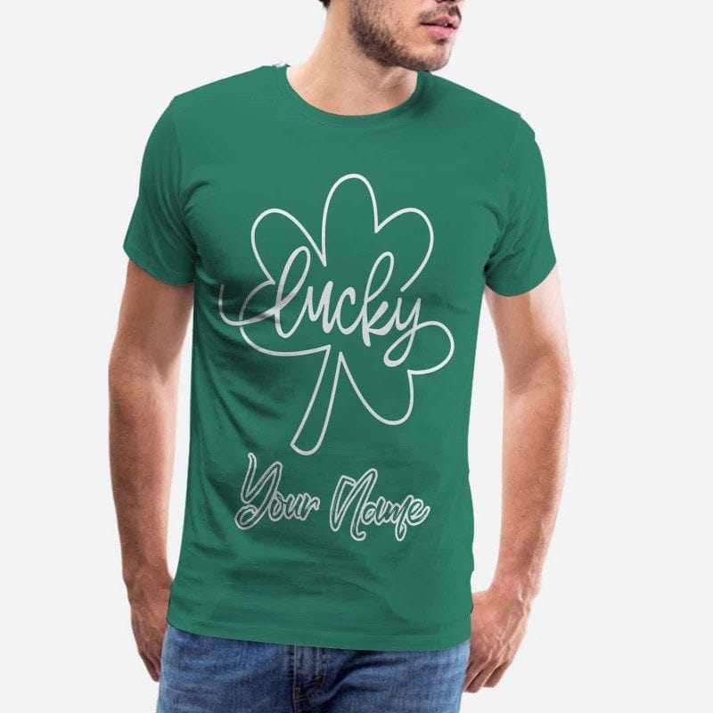 Custom Name Lucky Men's T-shirt Print Your Own Personalized Shirt for Him Unique Shirt Gift