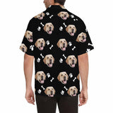 Custom Hawaiian Shirt with Face Dog And Bone Personalise Face Aloha Shirt Gift for Husband/Boyfriend