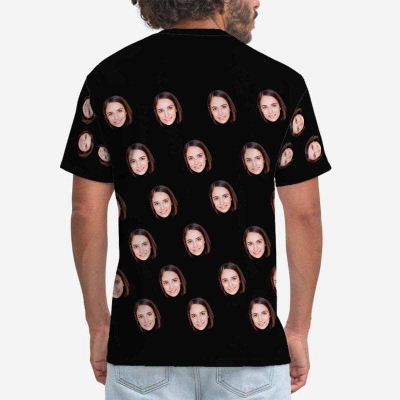 Custom Face Funny Selfie Men's Print T-shirt Made For You Custom Tee Shirt Design for Him