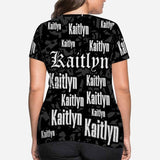 Custom Name Grey Dot Women's All Over Print T-shirt