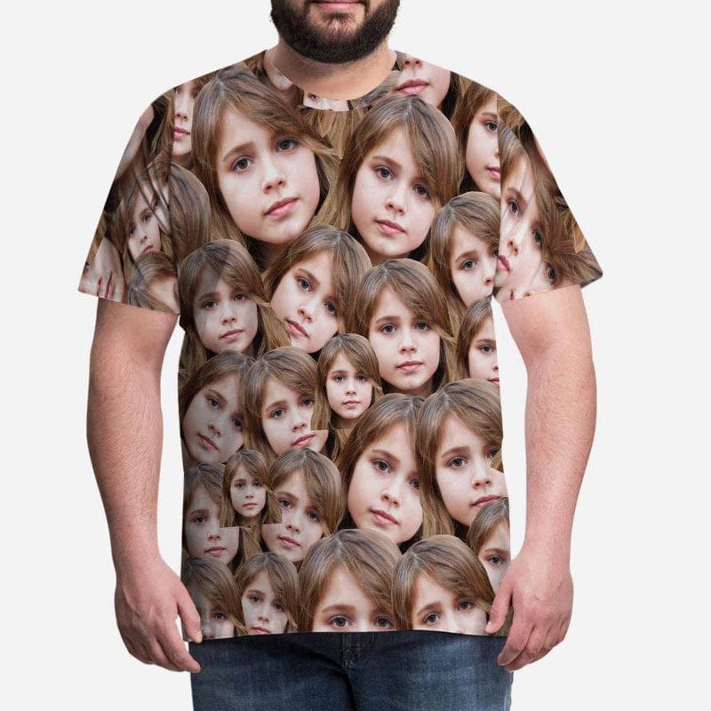 Custom Shirts with Daughter Faces Personalized Tshirt for Dad Birthday Gift Put Your Face on A Tshirt