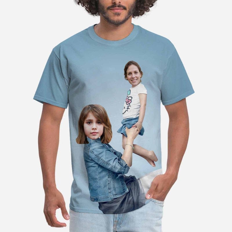 Personalized Face T Shirt Lillian Artist Custom Face Parent&Kid Exchange Parent-child Funny T-shirt