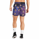 Custom Face Starry Sky Men's Quick Dry Swim Shorts, Personalized Funny Swim Trunks