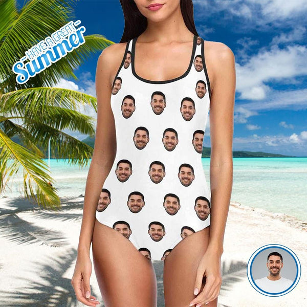 Custom Face Seamless Selfie Head Women's Tank Top Bathing Swimsuit