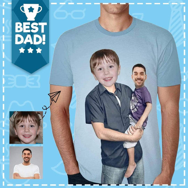 Personalized Face T Shirt Lillian Artist Custom Face Parent&Kid Exchange Parent-child Funny T-shirt