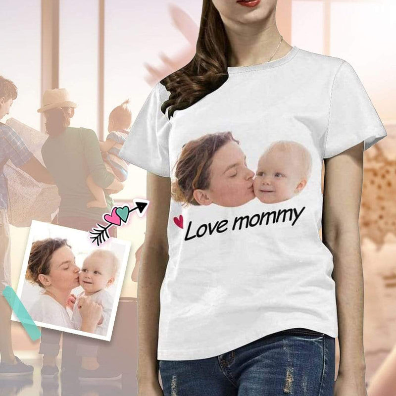 Custom Photo Love Mommy Women's T-shirt