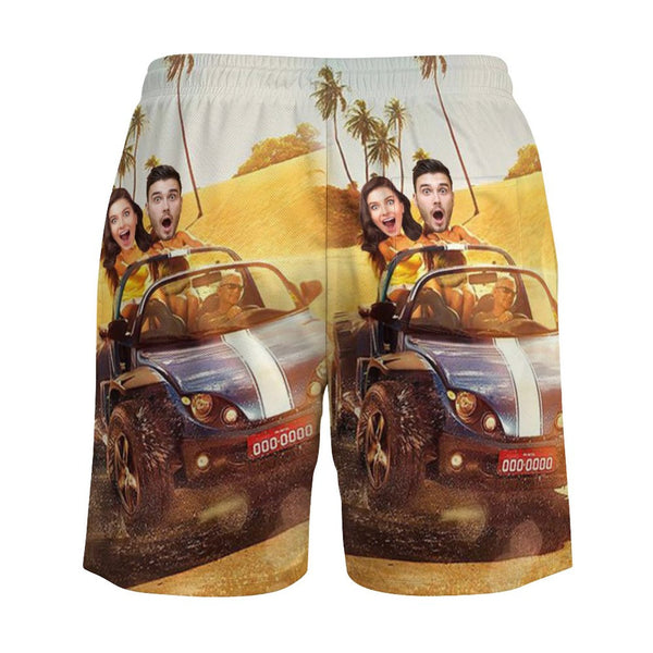 Custom Face Driving Swim Shorts Personalized Face Swim Shorts