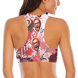 Crewneck Tank Bikini Top - Custom Face Women's Cool Beach Crop High-Neck Bikini Top