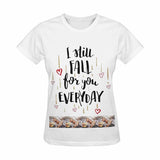 Custom Photo I Will Fall For You Everyday Women's All Over Print T-shirt