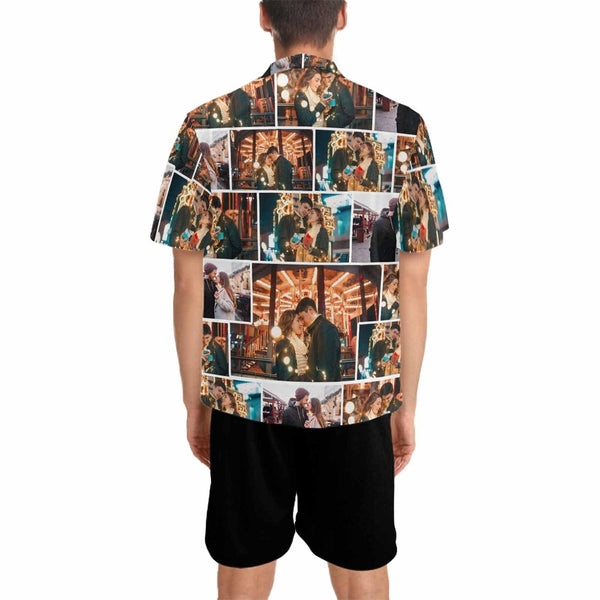 Custom Photo&Name Sweet Lover Hawaiian Set Summer Holiday Hawaiian Shirt & Shorts Set