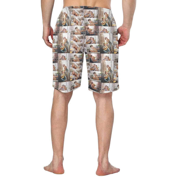 Custom Face Simple Personalized Photo Men's Elastic Beach Short