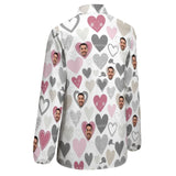 Custom Face Pure Love Vntage Casual Long Sleeve Hawaiian Shirts