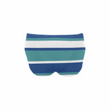 Custom Name Blue White Stripes Men's Quick Dry Stretch Swimming Briefs