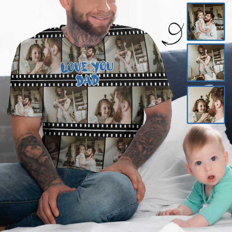 Custom Shirts with Photo Love You Dad Shirts with Personalized Pictures Made for You Custom T-shirt for Him