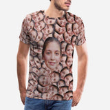 Custom Girlfriend Face Smash Shirts with Personalized Pictures Unique Design Print Tee for Birthday Gift