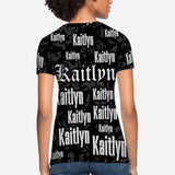 Custom Name Grey Dot Women's All Over Print T-shirt