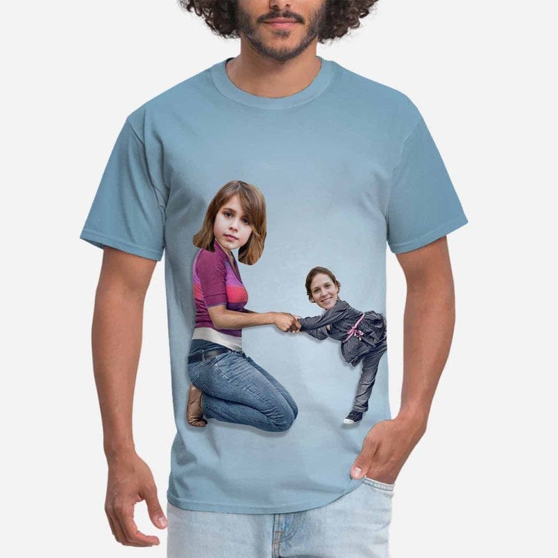 Personalized Face T Shirt Lillian Artist Custom Face Parent&Kid Exchange Parent-child Funny T-shirt