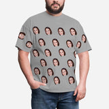 Custom Face Funny Selfie Men's Print T-shirt Made For You Custom Tee Shirt Design for Him