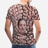 Custom Girlfriend Face Smash Shirts with Personalized Pictures Unique Design Print Tee for Birthday Gift