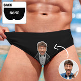 Custom Face And Name Swim Shorts Personalized Face Black Swim Briefs