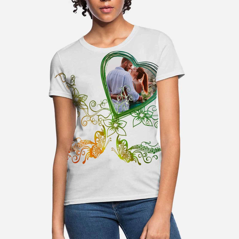 Custom Photo We Are Lovers Women's All Over Print T-shirt