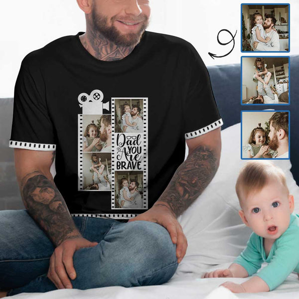 Custom T Shirt with Photo Dad Are Brave Add Your Own Custom Photo Personalized Image Made for You Custom T-shirt