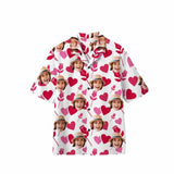 Hawaiian Shirts with Faces on Them Pink Rose Custom Aloha Shirts for Him Tropical Aloha Shirt Birthday Vacation Party Gift