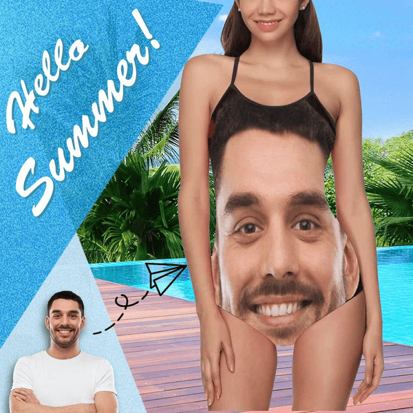 Custom Bathing Suit with Face Custom Swimsuit with Husbands Face
