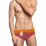 Custom Face My Cock & Stripes Men's Quick Dry Stretch Swimming Briefs