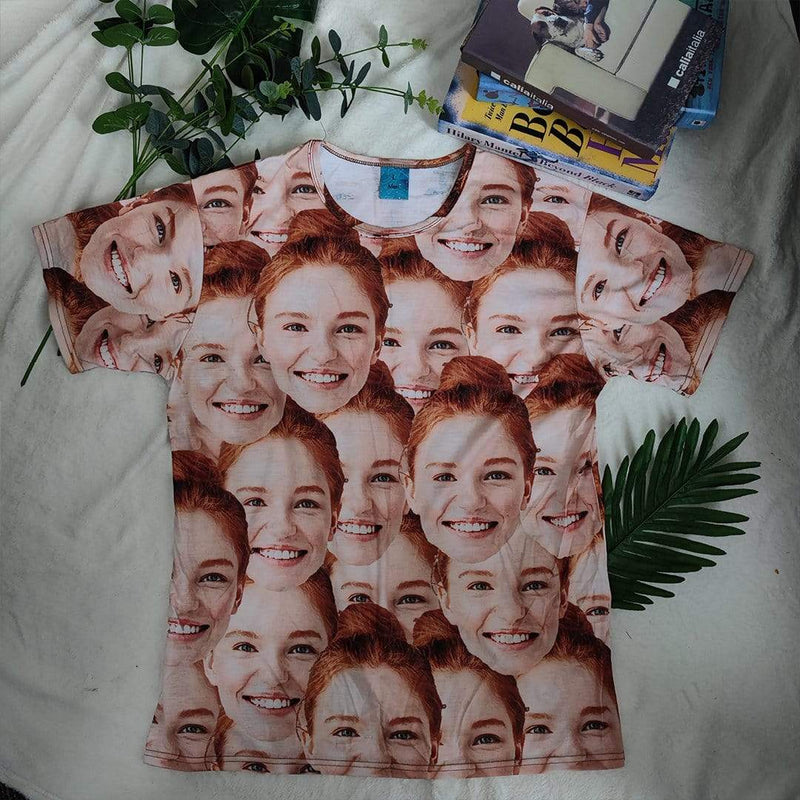 Customised T Shirt with Face Design Seamless Photo Soft Fabric Face on T Shirt Photo Shirt T-shirt Anniversary Gift